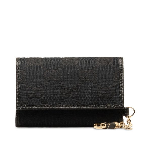GUCCI Accessories - Gucci GG Canvas 6-ring Key Case 154184 Black Leather Women's GUCCI